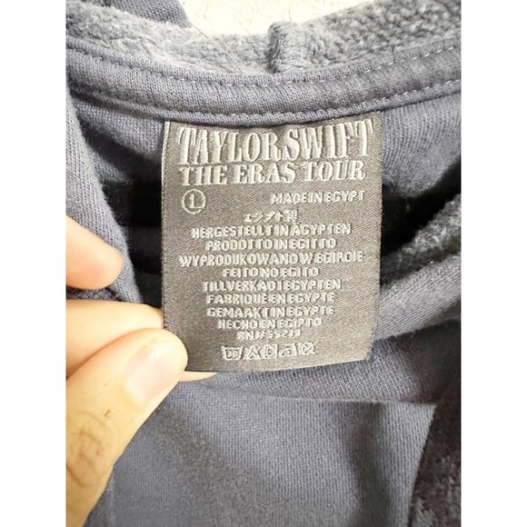 Taylor Swift The Eras II Tour Washed Blue Hoodie Drawstring Oversized Fit Large - Picture 6 of 6